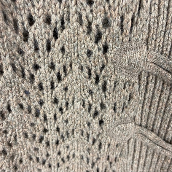 Old Navy Knit Collared Angora Lambs Wool Blend Sweater Cardigan Medium Tan - Picture 6 of 12